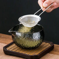 Bol à matcha en verre noir Newell avec bec verseur, accessoires de cérémonie, ensemble de tasses à matcha, bol de cérémonie Chawan, bol à matcha