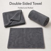 Serviette de voiture en microfibre double face à boucles torsadées, chiffon de séchage pour detailing automobile à double boucle spirale, logo personnalisé, vente en gros