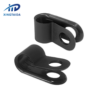 Clip de câble en nylon noir de type R, 1/4 pouce, clip organisateur de câbles de type P, clips de câbles en plastique, pince de câble en nylon