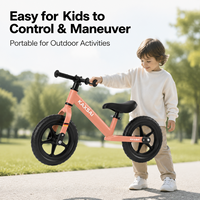 Trottinette d'équilibre premium 12 pouces pour enfants, cadre en magnésium, vélo d'apprentissage sans pédales, limiteur de direction sécurisé pour les tout-petits de 2 à 5 ans