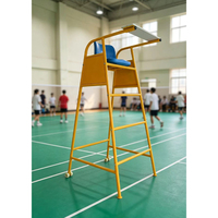 Chaise d'arbitre de badminton professionnelle avec siège en acier robuste et base stable pour équipement de match commercial