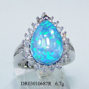 Monili di modo Blu Opale Anelli D'argento con la CZ DR032853R delle Disegni per la <span class=keywords><strong>Ragazza</strong></span> - Product Image 3