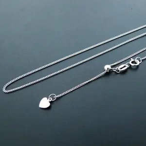 925 Sterling Silver Adjustable Fine Chain Necklace