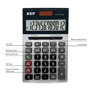 Calculatrice numérique de bureau à panneau métallique, alimentée par énergie solaire et batterie, avec design de poche pour le bureau et la comptabilité scolaire - Product Image 3