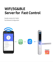 SZMYQ Tuya Smart WiFi App Control Cerradura electrónica de huellas dactilares para llave de puerta de acero y código Tuya Smart Door Lock