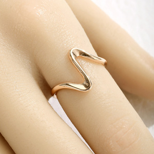 Geometric Wave Pattern <b>Ring</b> <b>Adjustable</b> Open Back Unisex Fashion Jewelry Gift - Product Image 3