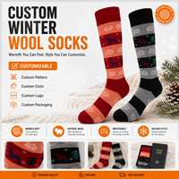 Chaussettes en laine d'hiver personnalisées, chaussettes thermiques chaudes pour la randonnée et le ski en plein air