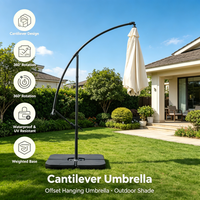 Parasol de jardin pliable moderne pour l'extérieur, la plage, avec base, pour hôtel et restaurant en cour