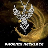Collier pendentif Phénix en argent sterling 925, bijoux oiseau mythique pour femmes, vente en gros