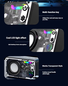 Altavoz Bluetooth Transparente V1 Cool Mecha, Compatible con Tarjeta TF, Música, Luz RGB, Subwoofer de Audio, Altavoz Decorativo de Escritorio para el Hogar - Product Image 5