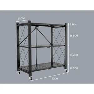 Muestra Gratuita: Estante de Almacenamiento Plegable de 5 Niveles para el Hogar, Estante Metálico Plegable para <span class=keywords><strong>Cocina</strong></span> - Product Image 4