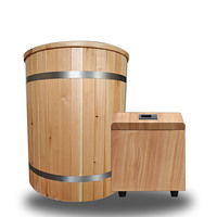 La mejor sala de Sauna Popular de madera para 4 personas, bañera de recuperación caliente, combinación de uso con bañera enfriadora de inmersión fría, sala de Sauna para varias personas