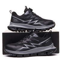 Chaussures de sécurité anti-écrasement, anti-perforation, semelles en caoutchouc, embout en acier, coupe basse, tige en cuir microfibre, résistantes à l'usure, pour usage industriel
