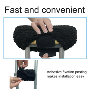 Coussin de protection pour béquille facile à installer, léger, durable, extensible, avec poignées en PVC amovibles, capacité de charge de 400 lb pour béquille sous le bras - Product Image 2