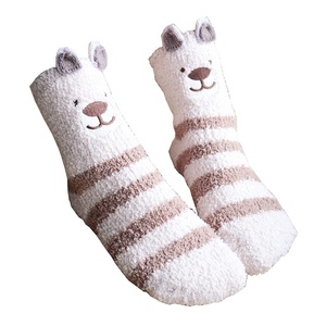 Dày Sọc Mờ Vớ chất lượng cao Phi Hành Đoàn tùy chỉnh Dài Phụ nữ giản dị Polyester tùy chỉnh dệt kim mùa đông sokken mùa đông hút - Product Image 5