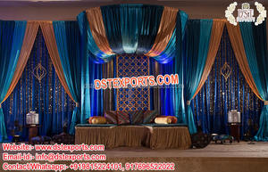 Cortinas de fondo de boda árabe, telón de fondo bordado con recortes rojos, estilo bohemio - Product Image 3