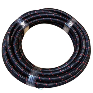 Linee blu nere in Nylon acciaio inossidabile SS intrecciato Flex tubi del carburante con raccordi per acqua olio carburante tubo e refrigerante - Product Image 3