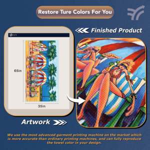 洗濯機で洗える砂がつかないマイクロファイバービーチタオル、カスタムロゴ昇華プリントマイクロファイバーワッフルビーチタオル - Product Image 6