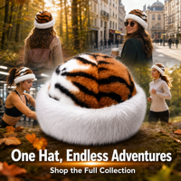 Chapeau d'hiver de luxe personnalisé en fausse fourrure pour femme, bonnet cosaque moelleux avec bordure en fourrure veloutée, confortable style scandinave Hygge