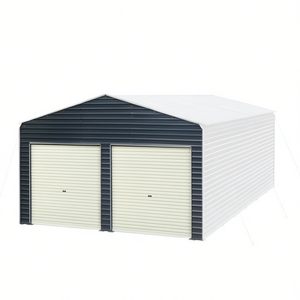 Kit de Aditamentos para Cobertizo Metálico/Carport 20x20 con Puertas Enrollables, Pared Frontal y Almacenamiento Trasero para Equipos - Product Image 1