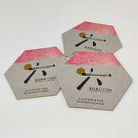 Sous-verres jetables écologiques en forme de dessin animé hexagonal, tapis antidérapants en papier texturé pour pub, bar à cocktails, café, absorbants, décorations pour la maison