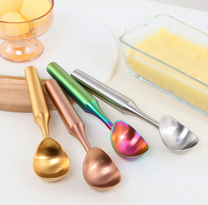 China fábrica al por mayor de acero inoxidable 304 cuchara para helado <span class=keywords><strong>Gadget</strong></span> verano mango largo cuchara para helado fruta excavación bola cuchara - Product Image 6