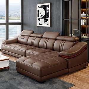 Sofás seccionales Muebles modernos para <span class=keywords><strong>el</strong></span> hogar y la sala de estar Sofás en forma de L Juego de sofás de cuero modulares de color personalizables 2,0 - Product Image 4