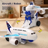 Robot musical omnidirectionnel électrique transformable, jouet pour bébés et enfants, modèle d'avion en plastique, stimulation sensorielle kinesthésique