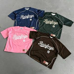 Custom Wholesale High Quality Polyester <b>Mesh</b> Retro Jersey Style Custom Logo Oversized Mens Sporty T <b>Shirt</b> - Product Image 1