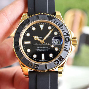 Kit d'assemblage de montre de plongée, boîtier en acier inoxydable jaune or, résistant à l'eau 10 bars, bracelet en caoutchouc, pièces de réparation de montre, cadran - Product Image 2