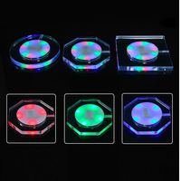 Sous-verres à Led Sous-verres Lumineux, Lumières de Bouteille à Led Rgb Colorful Bottle Glorifier Led Sticker Sous-verres à Disques Light Up/