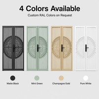 Puerta de Villa de Aluminio de Lujo con Diseño de Ventana Circular China, 6063-T5, Antioxidante, Tamaño Personalizado, Recubrimiento en Polvo