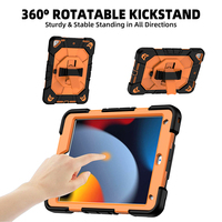 iPad 10.2 inç 7. Nesil için omuz askılı, 360 derece dönebilen, tıbbi silikondan tablet silikon kılıfı
