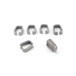 Cierre en forma de U de acero inoxidable, clip cuadrado para colgante, para fabricación de joyas, accesorios DIY, venta al por mayor, accesorios metálicos 304 - Product Image 5