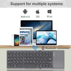 Twice Folding Wireless BT Keyboard Foldable ABS Slim Touchpad Keypad for iOS Android Tablet Travel Home Office Business Use - Product Image 6