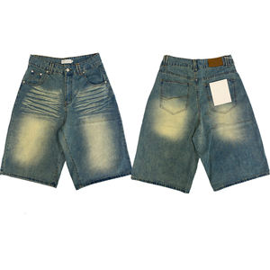 Shorts en jean <span class=keywords><strong>bleu</strong></span> <span class=keywords><strong>clair</strong></span> droits personnalisés pour hommes, streetwear, été, décontracté, hip hop, jorts pour garçon - Product Image 2
