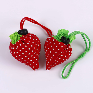 Bolsas de Compra Reutilizables Ecológicas Promocionales con Transferencia de Calor, Plegables, Personalizadas con Diseño de Fresa, Compactas, Reciclables, de Poliéster - Product Image 1