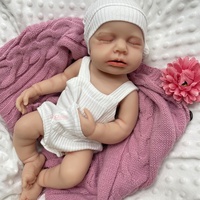 18 Zoll lockiges braunes Haar Reborn Baby Puppe Mädchen mit Schnuller aus massivem Silikon LouLou Squishy Realistische Custom Puppe Geschenk Großhandel