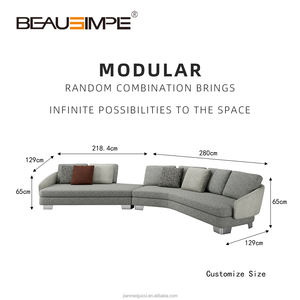 Lawson Canapé rond incurvé moderne pour salle de séjour avec design super yacht et design sectionnel canapé pour maison de luxe Ensemble de canapés d'angle - Product Image 3