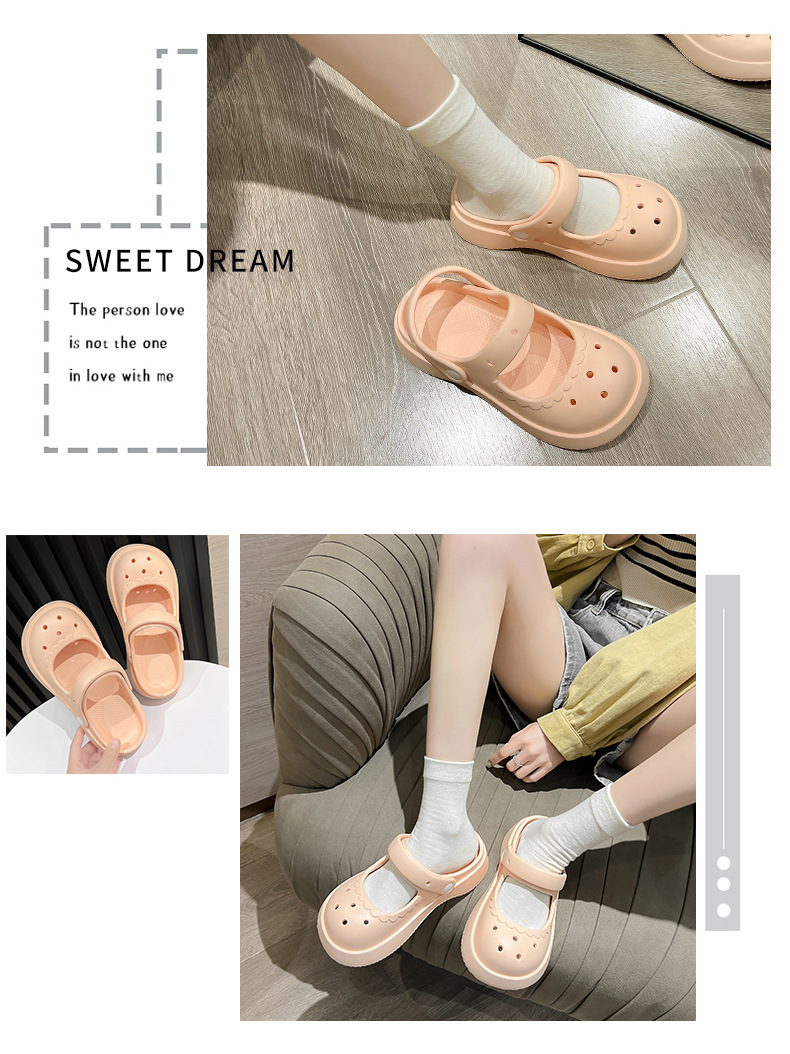 Summer Non-slip Footwear Thick Bottoming Outdoor Sandals Soft Slippers Girls Clogs Shoes