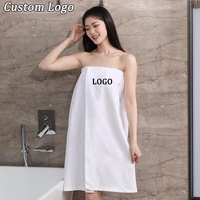 Jupe de bain personnalisée avec logo brodé, en coton gaufré, peignoir SPA ajustable à boutons pour femme, serviette douce pour la douche et les soins de la peau