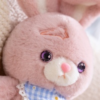 Peluche Lapin Mignon Personnalisable, Animal en Peluche Rose avec Vêtements, Cadeaux Kawaii, Vente en Gros OEM ODM