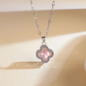 Venta caliente de lujo Lucky Four-leaf Clover Nuevo collar Niñas Moda Collar de acero inoxidable Accesorios - Product Image 6