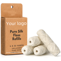 Hilo Dental de maíz PLA biodegradable con sabor a menta, hilo de seda vegano encerado, paquete de bambú, hilo dental de bambú ecológico