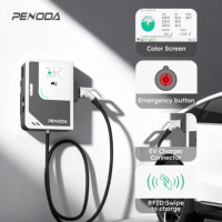 PENODA Nuevo Cargador de Pared para Vehículos Eléctricos DC 20/30/40KW CCS2 GBT con Cable de 5M, OCPP1.6, Tarjeta RFID + App, Estación de Carga Rápida para Coches Eléctricos de 380V