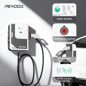 PENODA Nouvelle borne <span class=keywords><strong>de</strong></span> <span class=keywords><strong>recharge</strong></span> murale pour véhicules électriques DC 20/30/40KW CCS2 GBT Câble 5M OCPP1.6 Carte RFID + Application Station <span class=keywords><strong>de</strong></span> <span class=keywords><strong>recharge</strong></span> rapide pour voitures électriques - Product Image 4