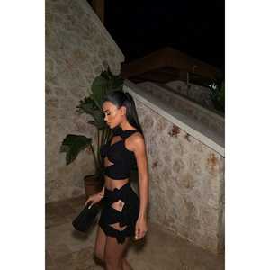 <b>Black</b> Formal and Casual Button-Decorated <b>Skirt</b> Suit - Product Image 6