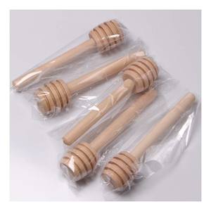 100 Pcs/<span class=keywords><strong>Lot</strong></span> 8cm Long manche bois miel bâton barre pratique miel mélange bâton pot cuillère fournitures pour café lait thé cuisine outil - Product Image 6