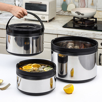 Ensemble de 3 Récipients Isothermes Noirs de Haute Qualité pour Aliments, Marmites Chauffantes Professionnelles SA