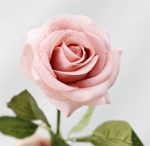 E-1094 Hot-vendita di fiori artificiali di nozze rosa Lattice Reale di Tocco di Fiori di Rosa Sola Rosa - Product Image 6